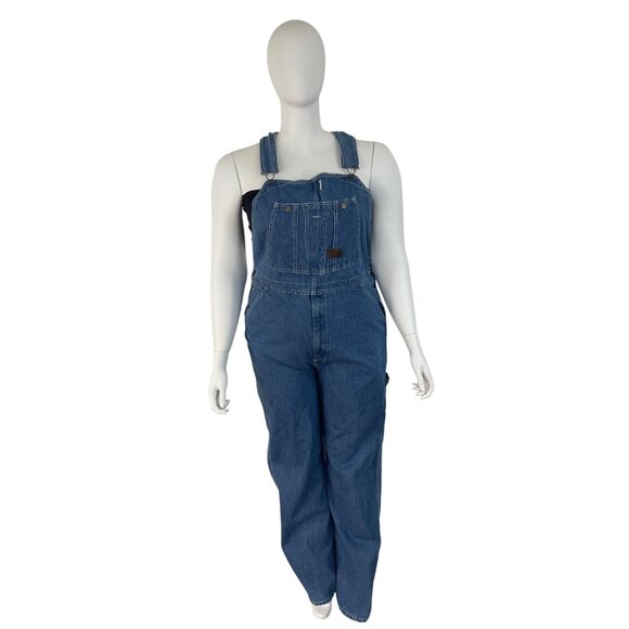 Walls Womens Blue Denim Overalls Relaxed Fit Adjustable Straps Workwear Sz 40x34 - Picture 1 of 13